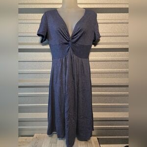Beachsissi Chic Navy Knot-Front Midi Dress